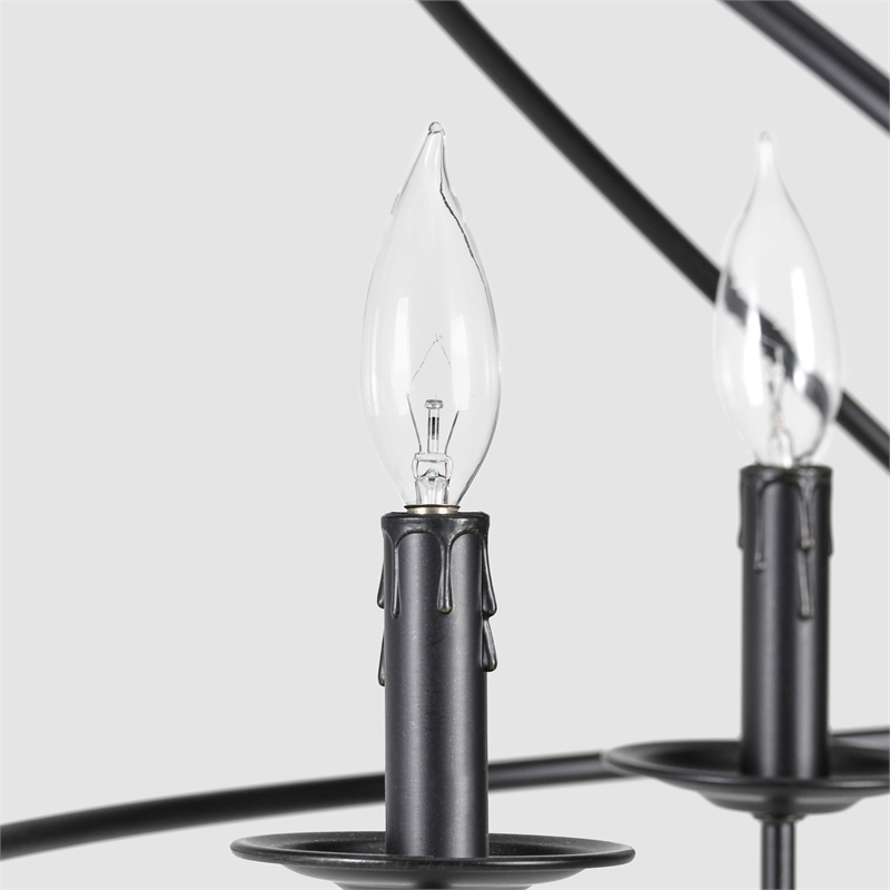 Kosas Home Voltaire 6-light Contemporary Iron Chandelier in Black Finish