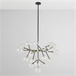 Kosas Home Timothy 20-light Iron and Glass Chandelier in Black and Gold