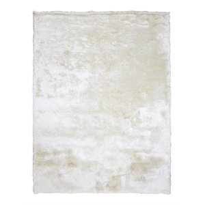 Kosas Home Collins 108x144&quot Polyester and Cotton Carter Shag Rug in Ivory
