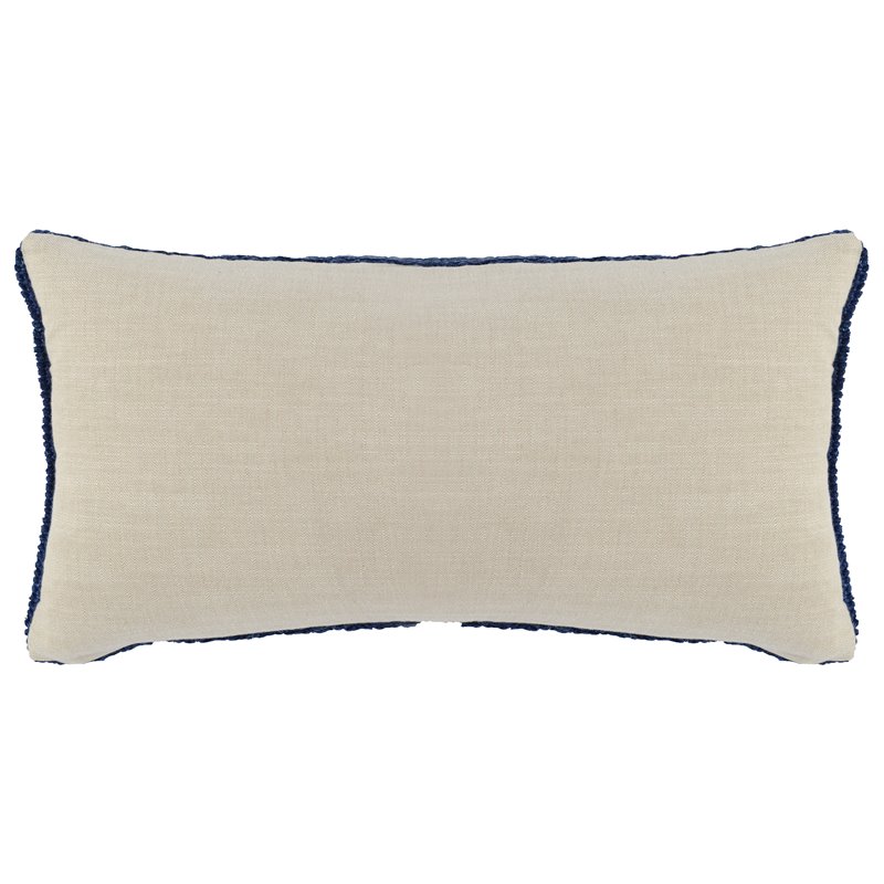 Kosas Home Nakeya 14x26 Belgian Flax Linen Knitted Fabric Throw Pillow Blue