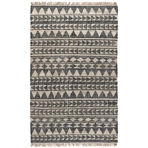 Kosas Home Camille 24 x 36&quot Modern Tribal Jute & Cotton Area Rug in Black