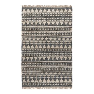 Kosas Home Camille 60 x 96&quot Modern Tribal Jute & Cotton Area Rug in Black