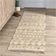 Kosas Home Camille 2.6' x 8' Modern Tribal Jute & Cotton Runner Rug in Natural