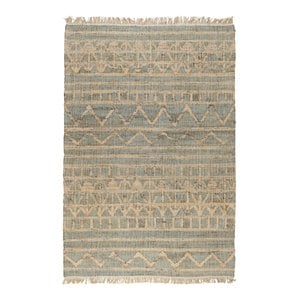 Kosas Home Megan 60 x 96&quot Moroccan Jute Fabric Area Rug in Natural/Green