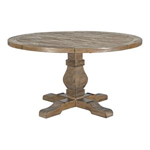 kosas home quincy round reclaimed pine dining table in weathered brown