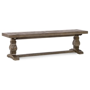 Kosas Home Quincy 66&quot Transitional Reclaimed Pine Wood Bench in Weathered Brown