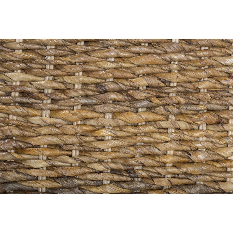 Kosas Home Mobbi Round Rattan Abaca End Table in Multi Brown