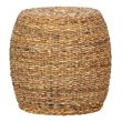 Kosas Home Mobbi Round Rattan Abaca End Table in Multi Brown