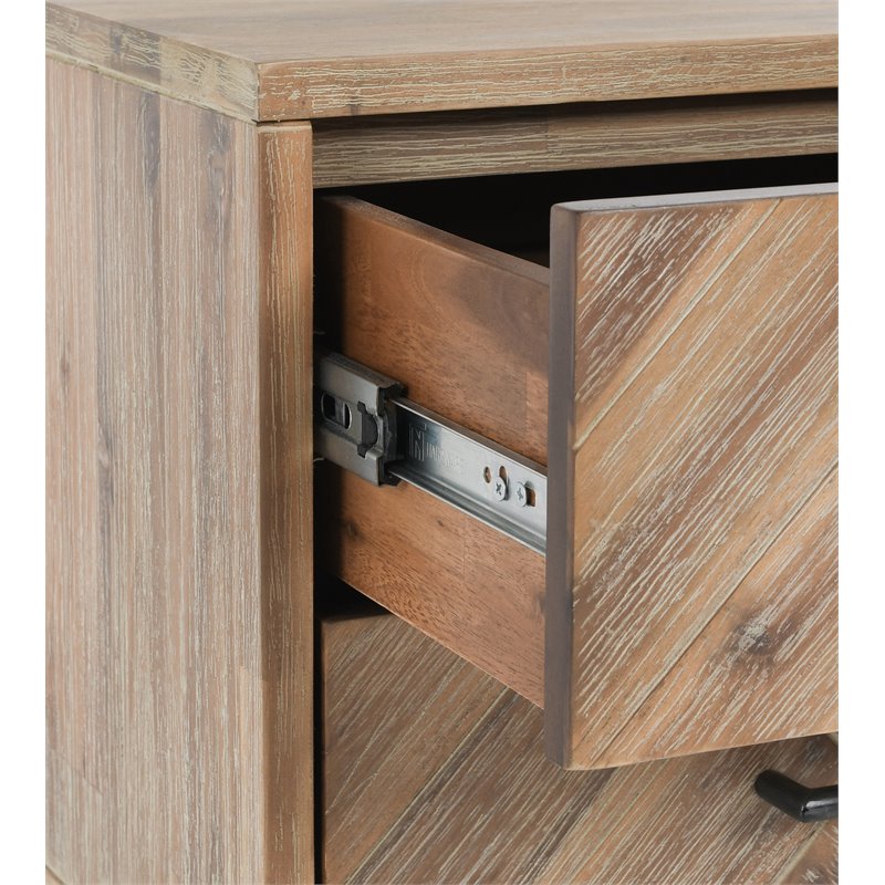 Kosas Home Soren 2-drawer Mid-Century Acacia Wood Nightstand in Multi Natural