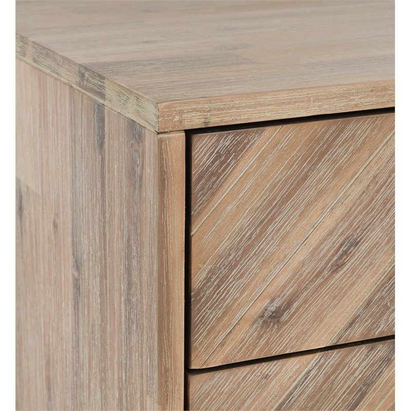 Kosas Home Soren 2-drawer Mid-Century Acacia Wood Nightstand in Multi Natural
