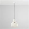 Kosas Home Quaid 1-Light Woven and Iron Mesh Pendant in White Finish