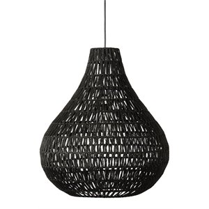 Kosas Home Quaid 1-Light Woven and Iron Mesh Pendant in Black Finish