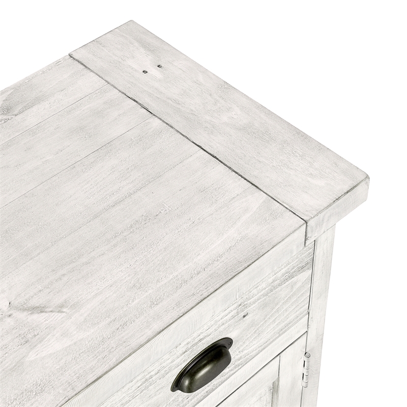 Kosas Home Quincy 4-Drawer 4-Door Solid Pine Wood Sideboard in Nordic Ivory