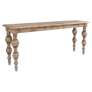 kosas home blair solid pine wood console table in natural/beige finish