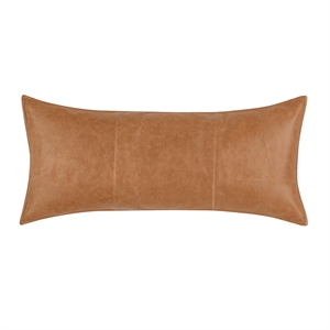 Kosas Home Cheyenne 16x36&quot Genuine Leather Throw Pillow in Chestnut