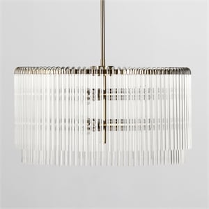 Kosas Home Kaela 6-light Vintage Iron and Glass Chandelier in Clear/Gold