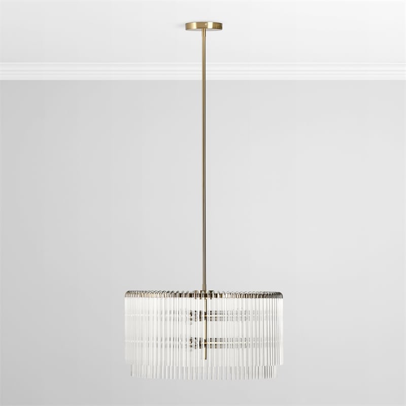 Kosas Home Kaela 6-light Vintage Iron and Glass Chandelier in Clear/Gold