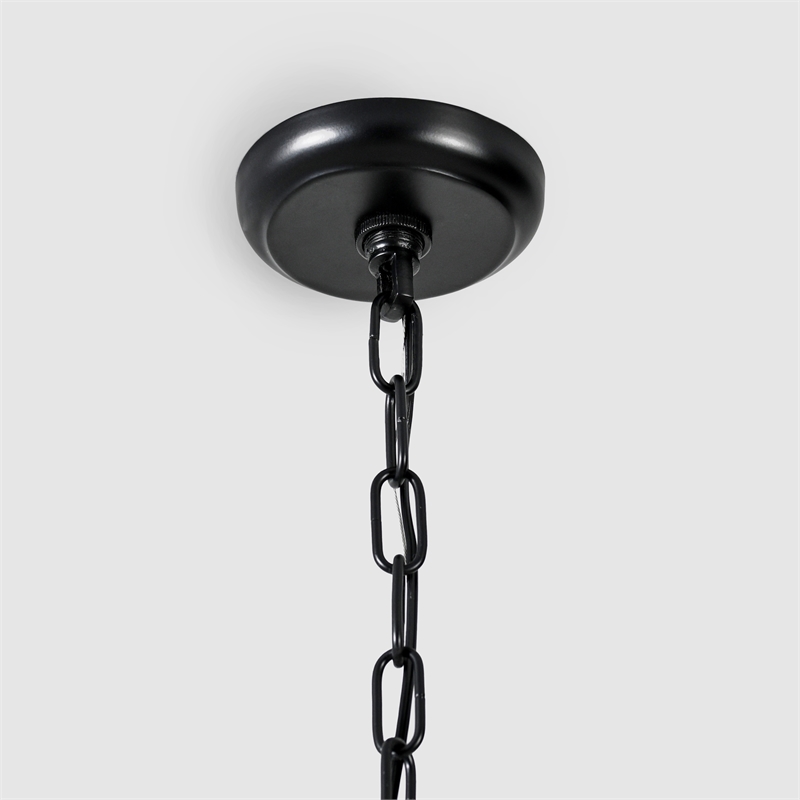 Kosas Home Lena 8-Light Iron Metal and Acrylic Geometric Chandelier in Black