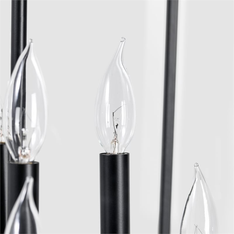 Kosas Home Lena 8-Light Iron Metal and Acrylic Geometric Chandelier in Black