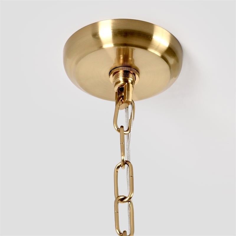 Kosas Home Apfel 8-Light Modern Iron and Glass Chandelier in Gold/Antique Brown