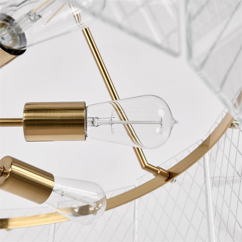 Kosas Home Apfel 8-Light Modern Iron and Glass Chandelier in Gold/Antique Brown