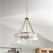 Kosas Home Apfel 8-Light Modern Iron and Glass Chandelier in Gold/Antique Brown