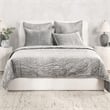 Kosas Home Dimitry Transitional Rayon Velvet & Cotton Sateen Queen Quilt in Gray