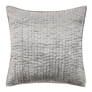 Kosas Home Dimitry 26x26&quot Rayon Velvet and Solid Cotton Euro Sham in Gray