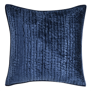 Kosas Home Dimitry 26x26&quot Rayon Velvet and Solid Cotton Euro Sham in Ocean Blue