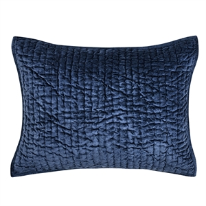 Kosas Home Dimitry 20x26&quot Velvet and Solid Cotton Standard Sham in Ocean Blue