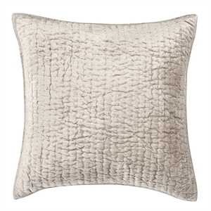 Kosas Home Dimitry 26x26&quot Velvet and Solid Cotton Euro Sham in Pebble Beige
