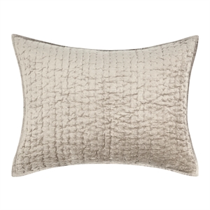 Kosas Home Dimitry 20x26&quot Velvet and Solid Cotton Standard Sham in Pebble Beige