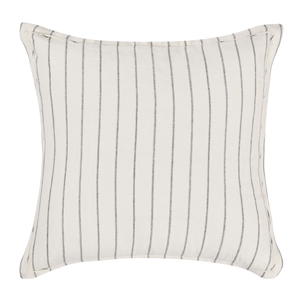 Kosas Home Kingston 26x26&quot Stripe Linen and Solid Cotton Euro Sham in Ivory