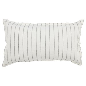 Kosas Home Kingston 20x20&quot Stripe Belgian Flax Linen & Cotton King Sham - Ivory