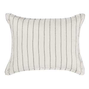 Kosas Home Kingston 20x26&quot Stripe Flax Linen & Cotton Standard Sham in Ivory