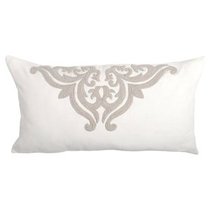 Kosas Home Kent 20x20&quot Hand Stitched Embroidered Cotton Slub King Sham in Ivory