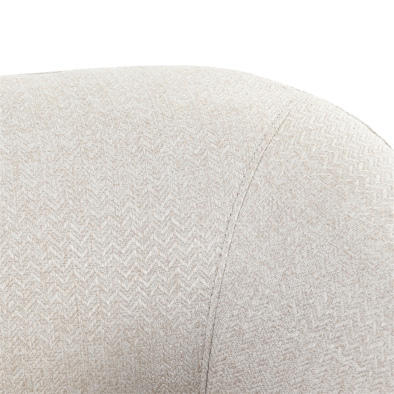 Kosas Home Leonard Polyester Fabric Swivel Accent Chair in Beige/Walnut