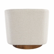 Kosas Home Leonard Polyester Fabric Swivel Accent Chair in Beige/Walnut