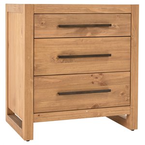 kosas home fenmore 3-drawer laid-back pine wood nightstand in natural