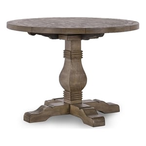 Kosas Home Quincy 42&quot Reclaimed Solid Pine Wood Dining Table in Weathered Brown