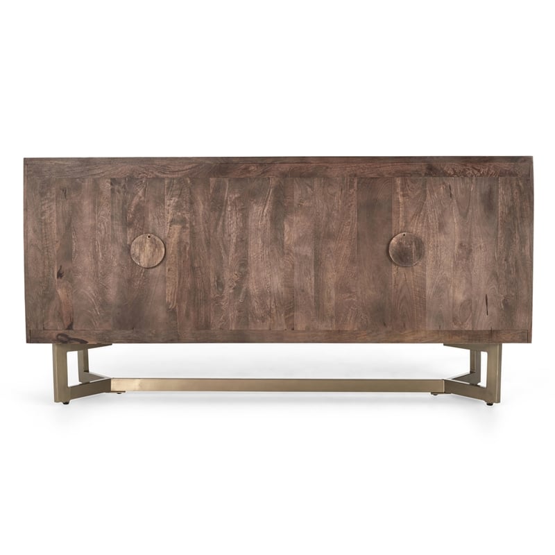 Kosas Home Kensie Solid Mango Wood and Iron Sideboard in Bronze/Brown