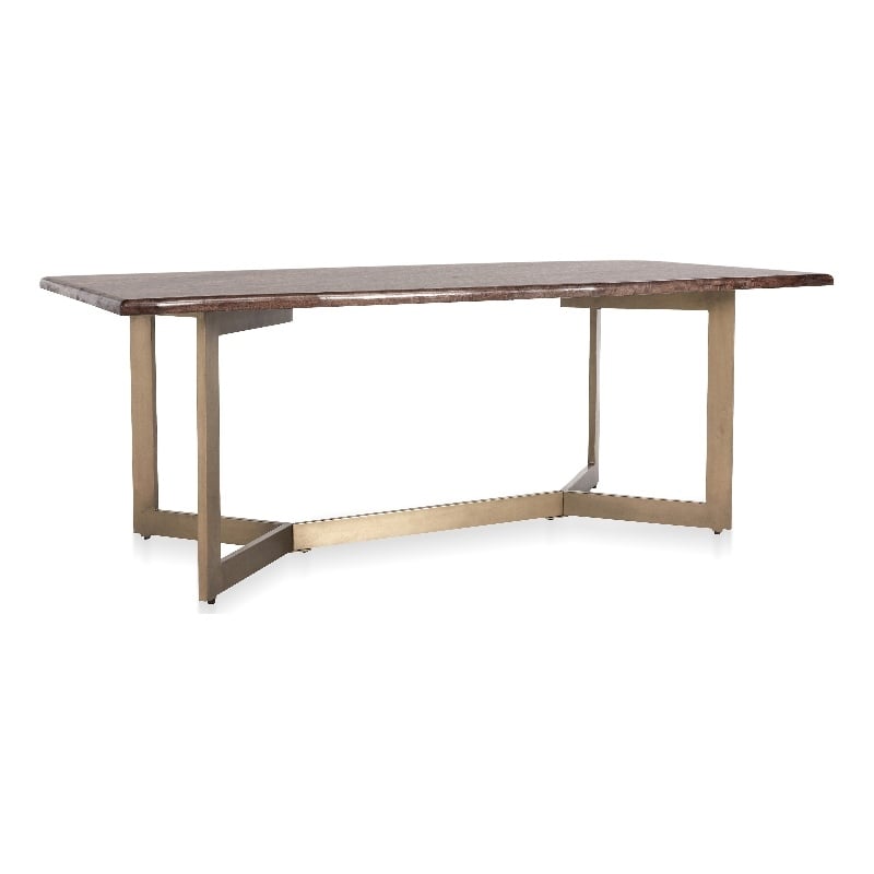 Kosas Home Kensie Solid Mango Wood and Iron Dining Table in Brown/Bronze