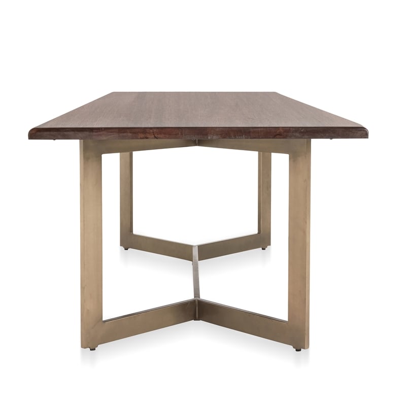 Kosas Home Kensie Solid Mango Wood and Iron Dining Table in Brown/Bronze