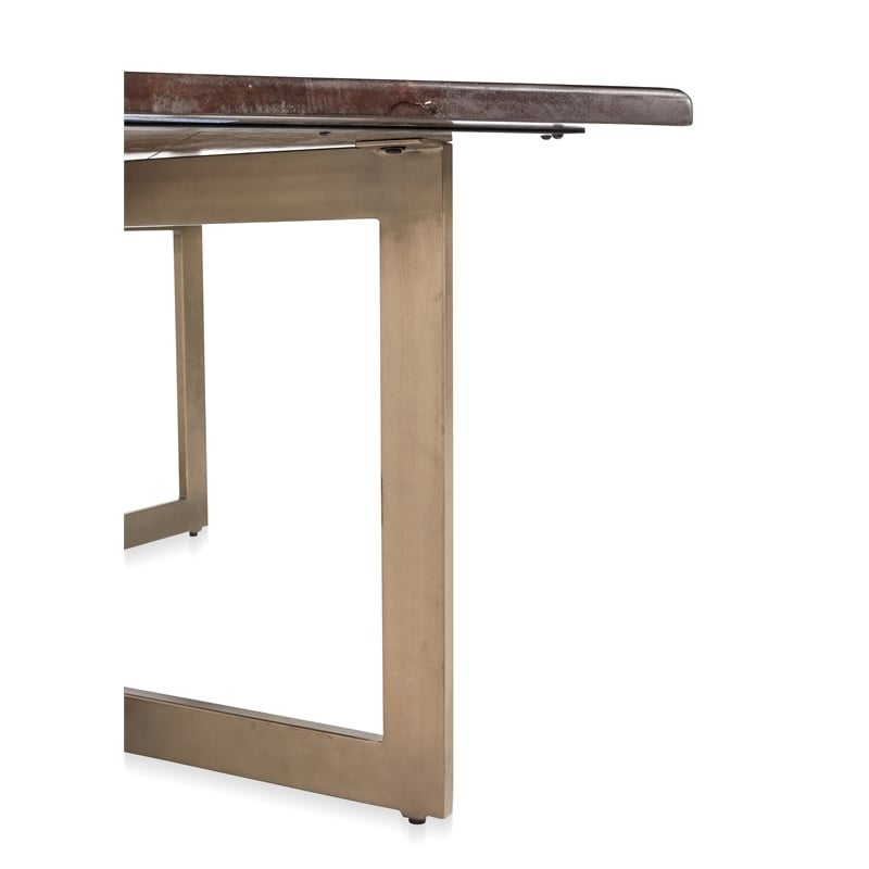 Kosas Home Kensie Solid Mango Wood and Iron Dining Table in Brown/Bronze