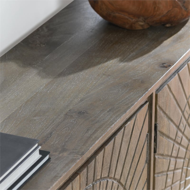 Kosas Home Vivienne 4 Door Wood Sideboard in Gray