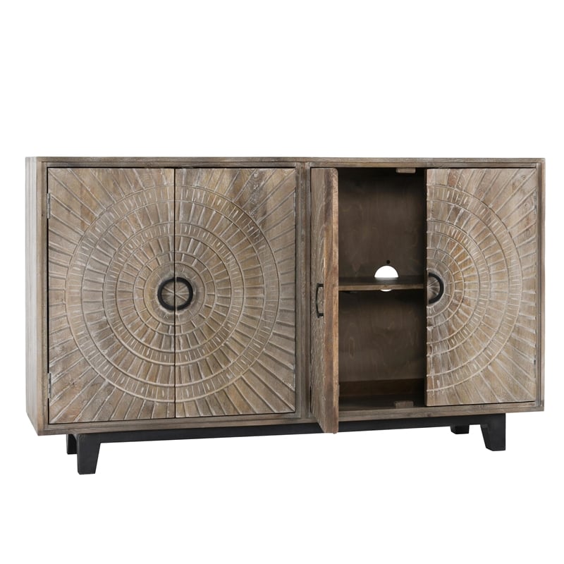 Kosas Home Vivienne 4 Door Wood Sideboard in Gray