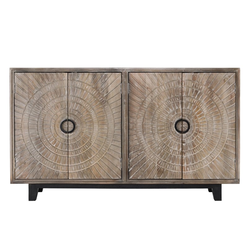 Kosas Home Vivienne 4 Door Wood Sideboard in Gray