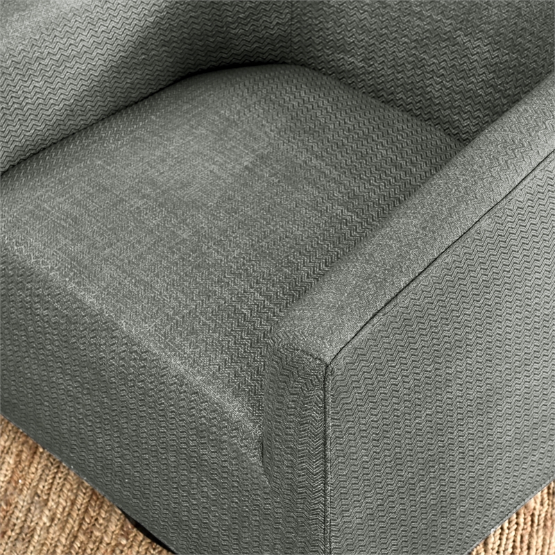 Kosas Home Leonard Polyester Fabric Swivel Accent Chair in Taupe Gray