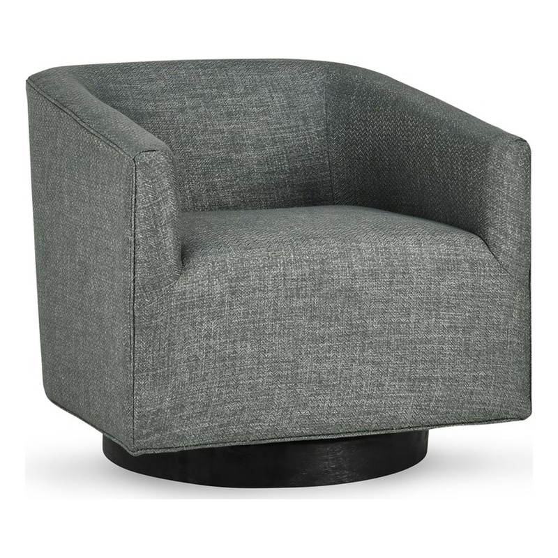 Kosas Home Leonard Polyester Fabric Swivel Accent Chair in Taupe Gray