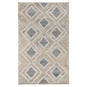Kosas Home Lagos 60 x 96&quot Geometric Jute & Wool Area Rug in Blue/Beige
